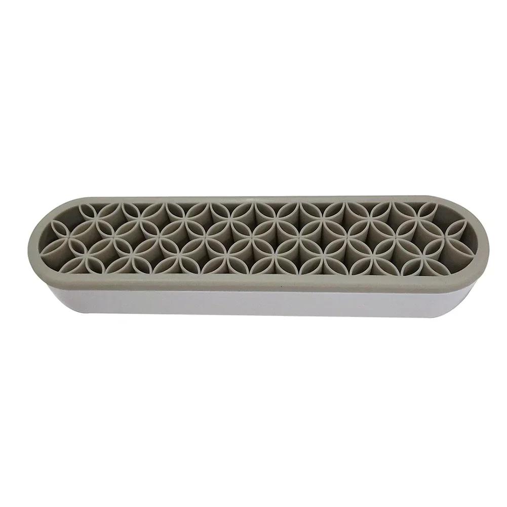 

Shelf Makeup Brush Holder Nail Pen Holder Display Stand Rack Brush Storage Case Silicone Organizer Drying Shelf For Makeup Brush сірий