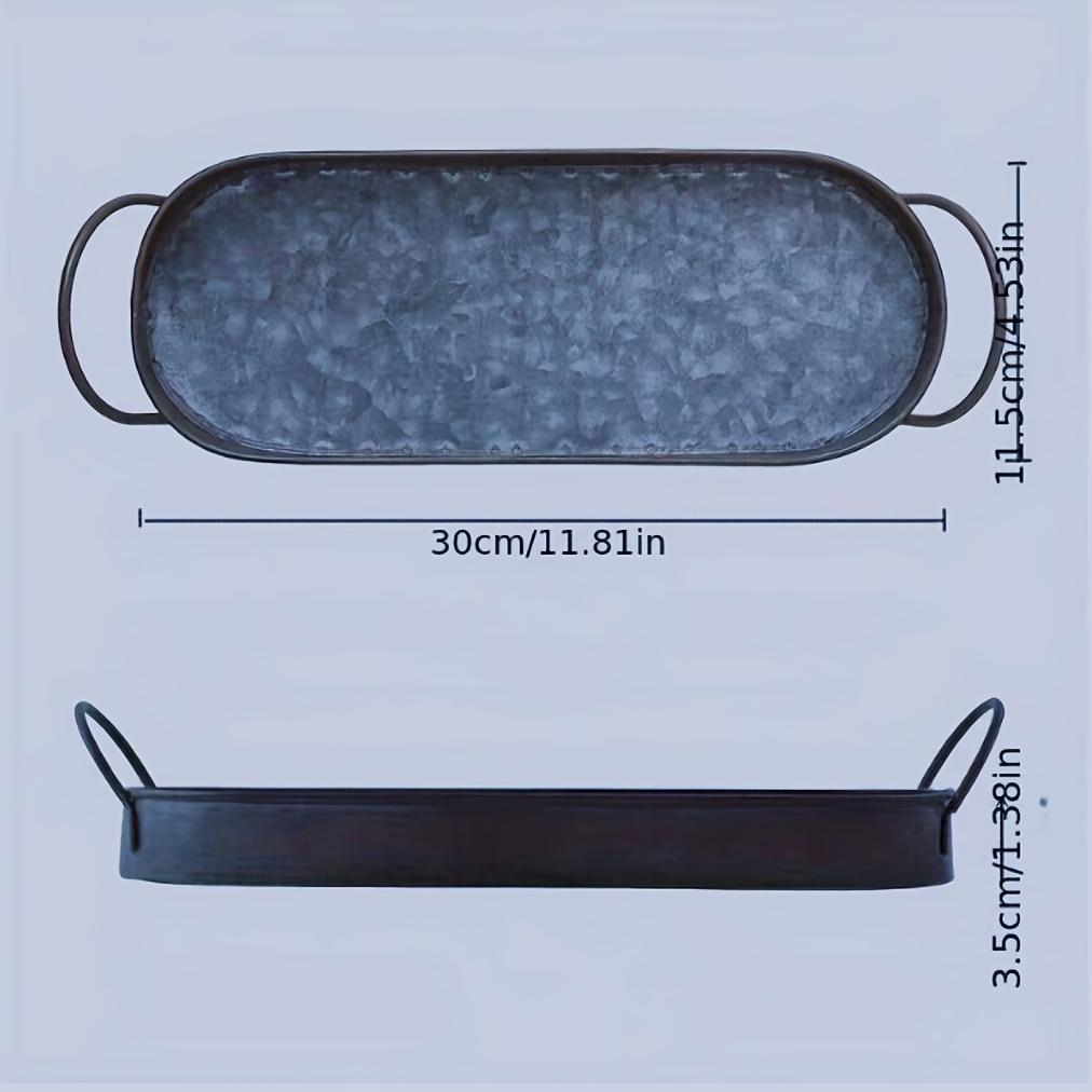 Retro Style Tray With metal handle, suitable for home and garden decoration, bread plate