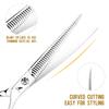 7.5-Inch Curved Magic Tooth Scissors, Pet Trimming Scissors, Thin Scissors, Professional-Grade Pet Division Special