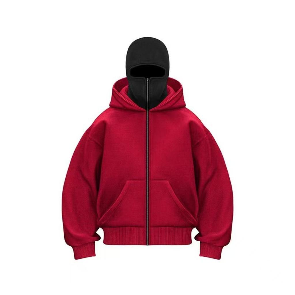 Design Unico per la Stagione Primavera e Autunno, Felpa con Cappuccio e Zip a Doppio Strato, Stile Streetwear Largo per Uomo e Donna, Stile Coppia