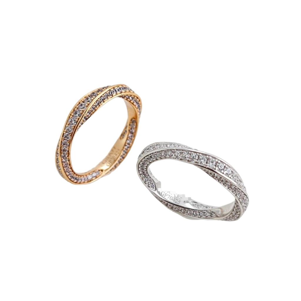 Graf Möbius Ring Voll Diamanten Verdrehter Blume Partnerring Einfacher Temperamentring