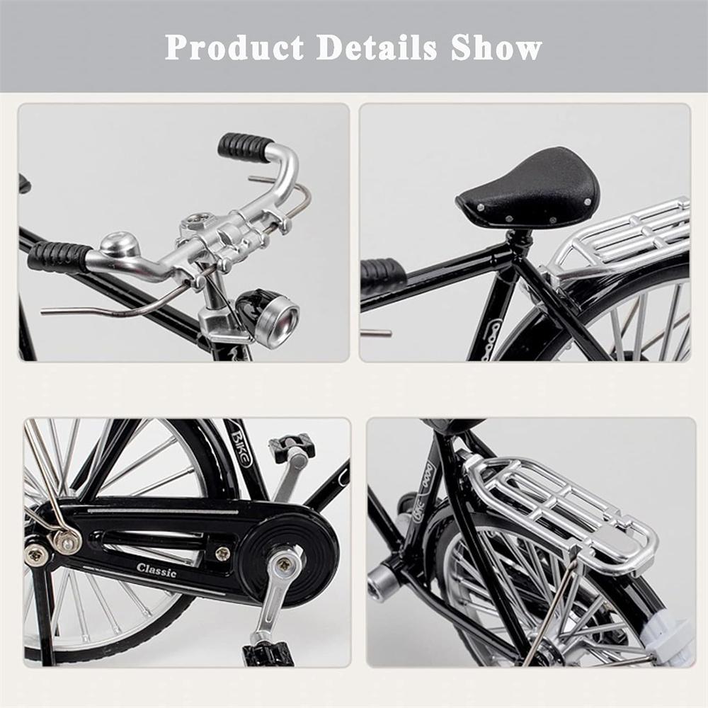 Modelo de Bicicleta Retro de Metal 1:10 Mini Bicicletas Artesanías de Escritorio Bicicleta Clásica Juguete Accesorio para Casa de Muñecas Decoración del Hogar Juguetes para Niños