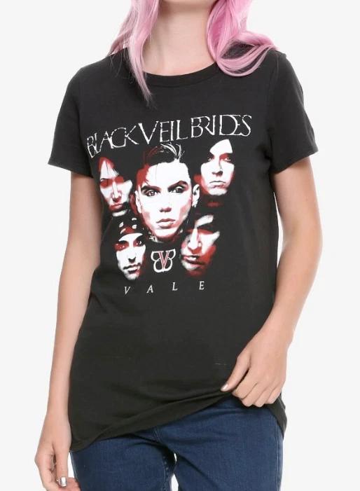 Black Veil Brides VALE FACES Girls Women s Junior Fit T-Shirt NEW Official Merch S