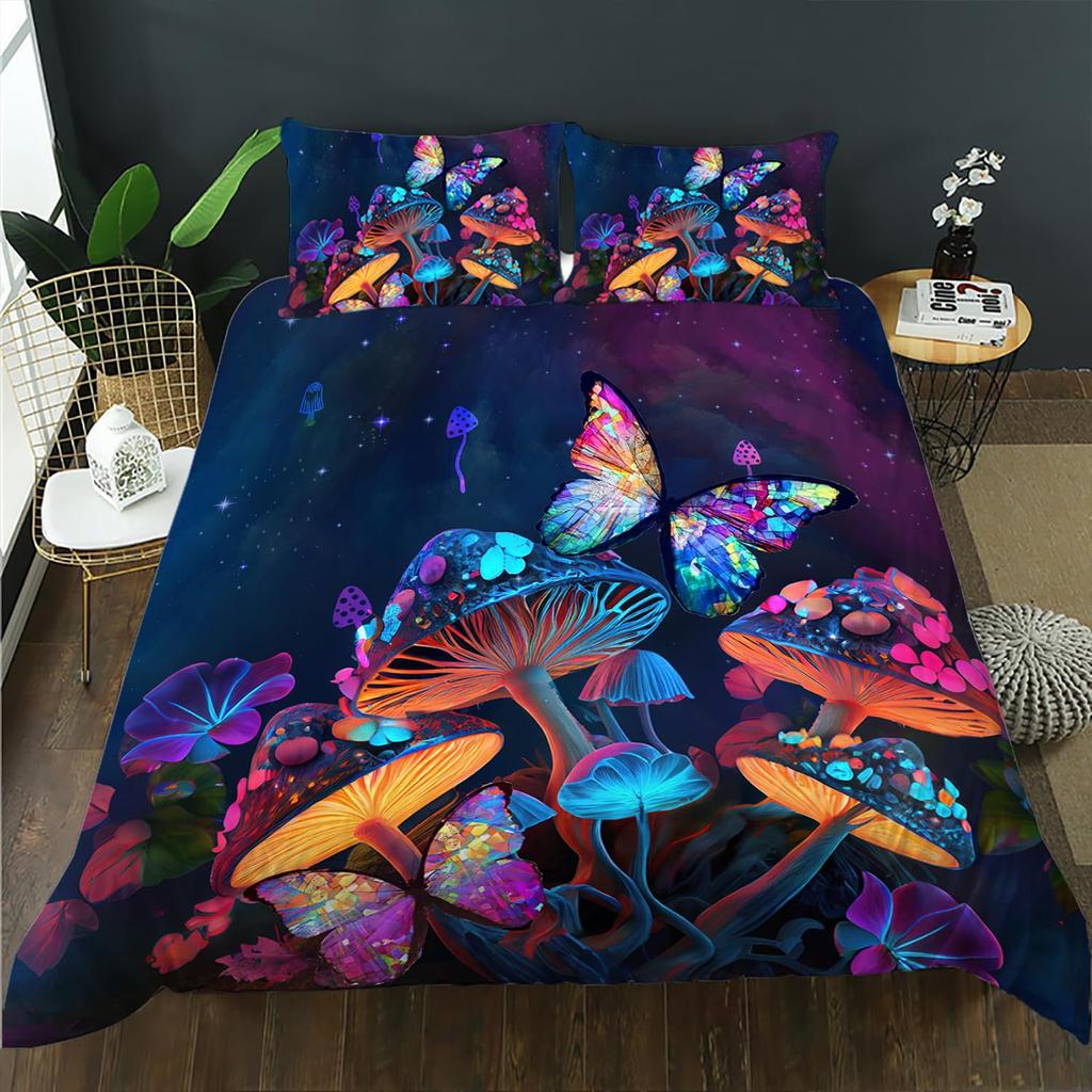 Bettbezug Traum Pilz Bettwäsche Digitaldruck Dreiteiliges Set Für Schlafzimmer Zimmer Set