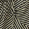 VONDA Summer Women Short Puff Sleeve Twisted Striped Casual Blouse