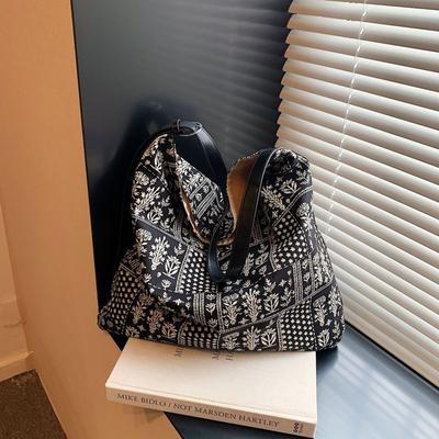 Tooxika New Aesthetic Large-capacity Floral Handbag Simple And Fashionable Small Fresh Underarm Shoulder Tote Bag