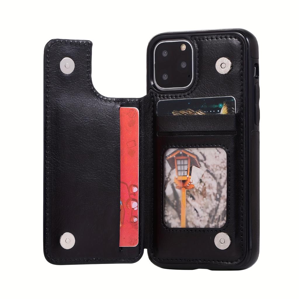 Handytasche, Brieftaschen-Handyhülle mit Kartenhalter, PU-Lederhülle mit Ständer und Kartenfächern, doppeltem Magnetverschluss und langlebiger, stoßfester Hülle für das iPhone