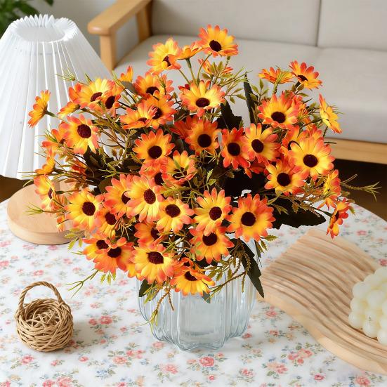 Künstliche Blumen 18 Sträuße Kunstseidenblumen-Sträuße Frühlings-Falsche Wildblumen mit Stiel für Vase Pflanzgefäß Blumengestecke Tischdekorationen