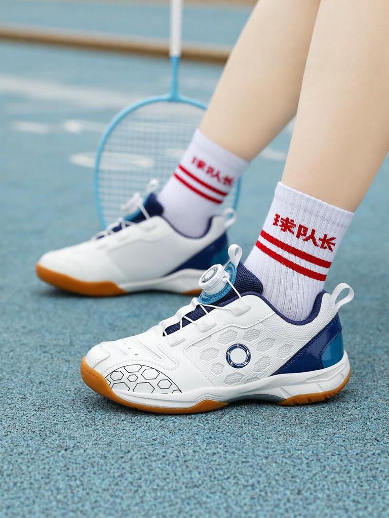 Team Captain All-Season Non-Slip Badminton Shoes with Velcro for Men, Women, and Children