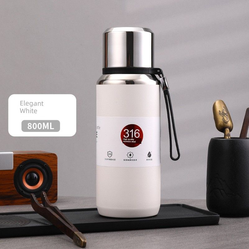 Large-Capacity Thermos Cup 316 Stainless Steel Outdoor Portable Tea Brewing Kettle High-End Simple Portable Tea Brewing Travel Kettle