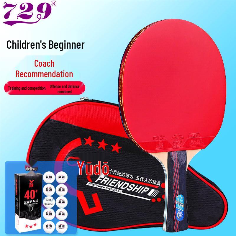 Friendship 729 Table Tennis Racket Set: 3-Star and 4-Star Professional Grade, Includes Two Rackets for Children and Students.