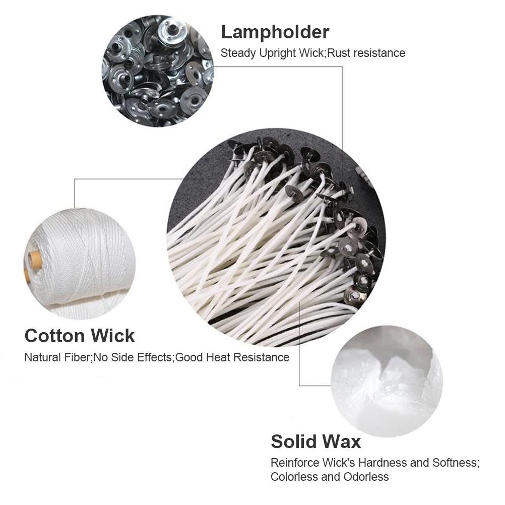 150PCS 9/15/20cm Candle Wick Cotton Thread Round Wick for Candle Wax