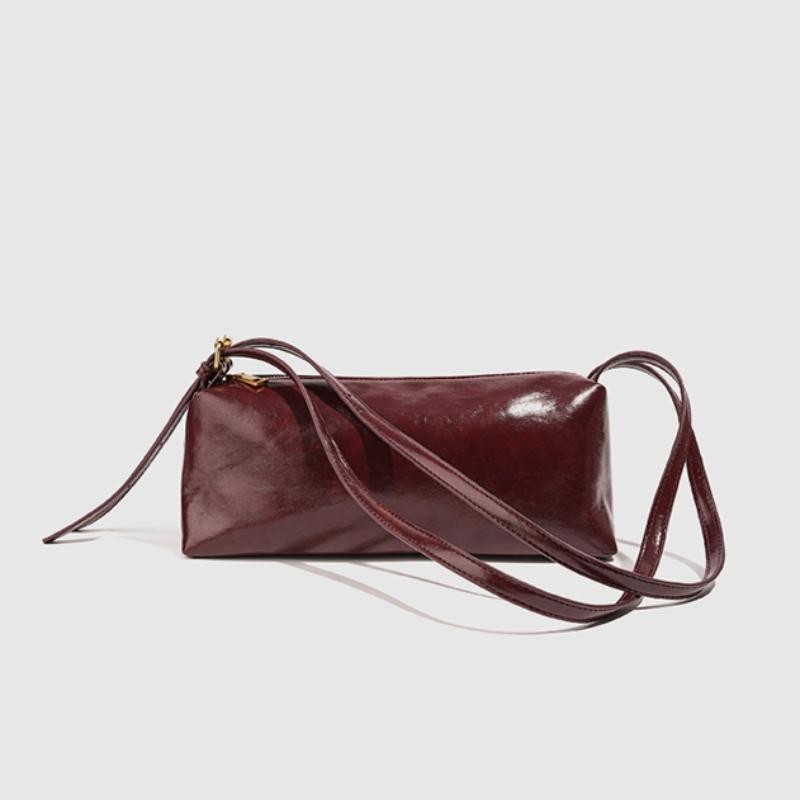 

Brand Vintage Shoulder Bag Belt Buckle Design Elegant Underarm Bag Women s Large-capacity Fashion Versatile Zippered Handbag 30X9x14cm бордовий