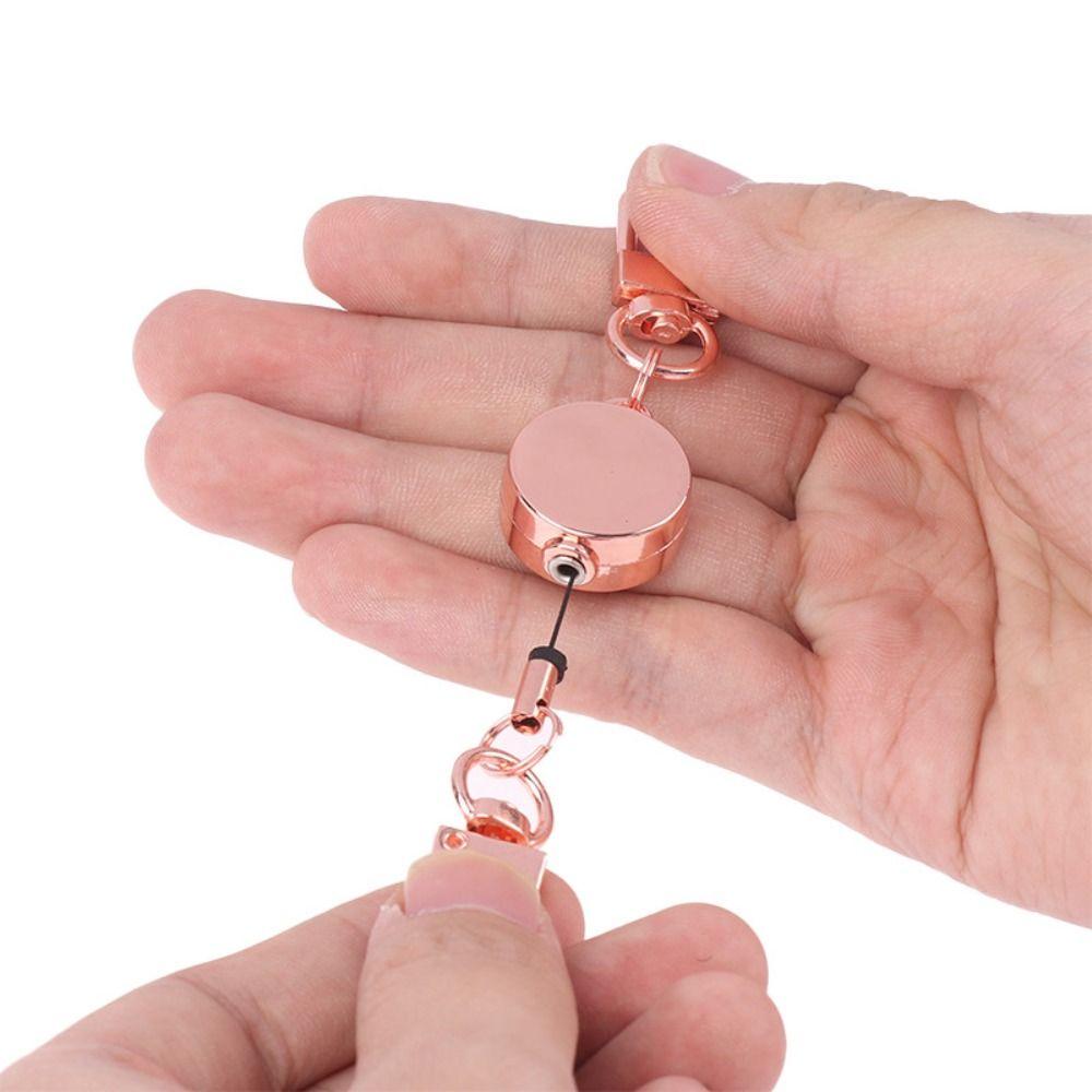 Metal Easy-to-pull Buckle Rope Elastic Elastic Keychain New Retractable Key Ring  Doctors/Nurses