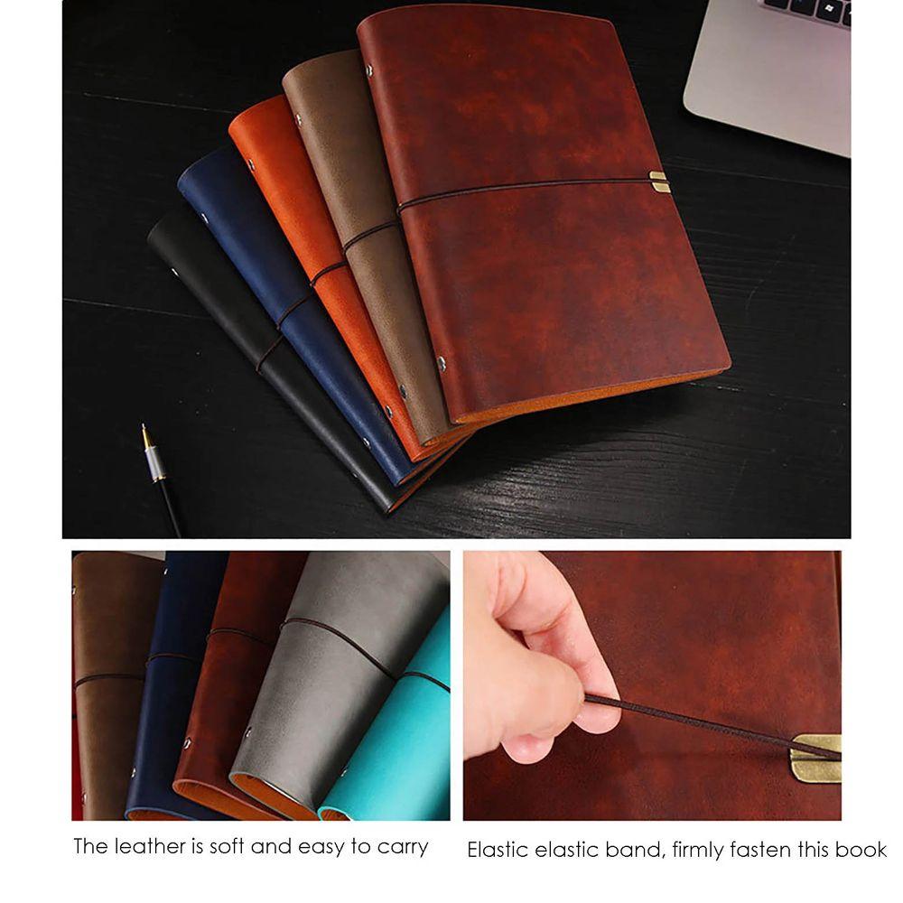 Schedules Organizer List Weekly Leather Notebook Strapped Notepad Stationery Supplies Loose-leaf