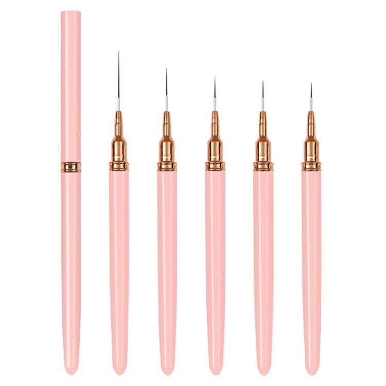 5Pcs Nail Art Brushes,Super Fine Thin Liner Nail Brush Set for Nail Gel Polish Painting Designs Gifts for Women Girls
