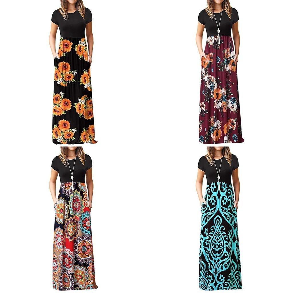 Stunning Women Boho Floral Long Maxi Dress For Cocktail Parties And Summer Events
