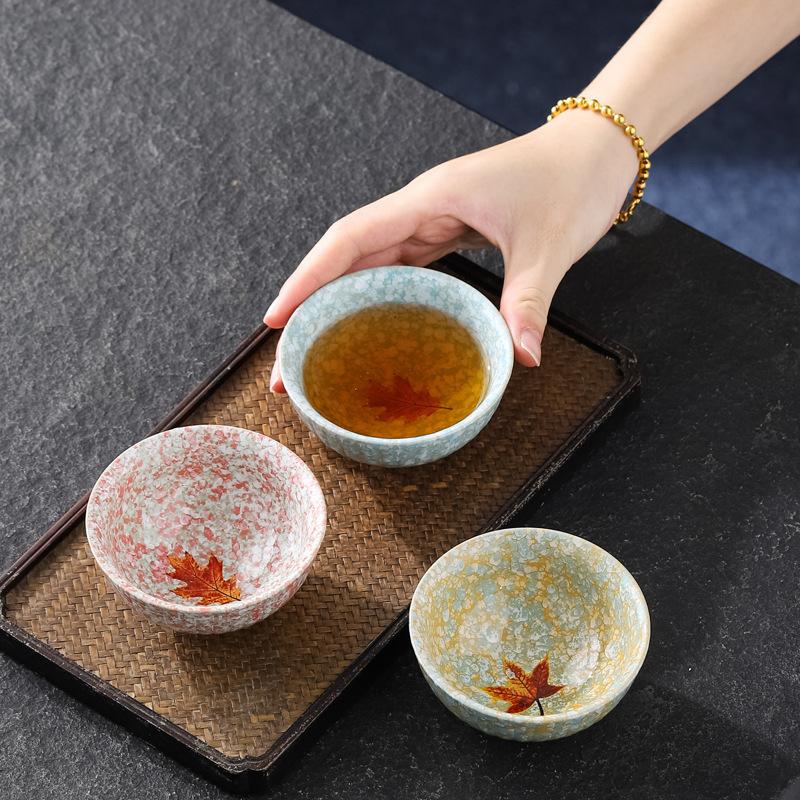 Jian Zhan Kiln-Transformed Leaf Tea Cup Kiln-Transformed Master Cup Japanese Style Ceramic Household Tea Set Douli Cup Large Tas