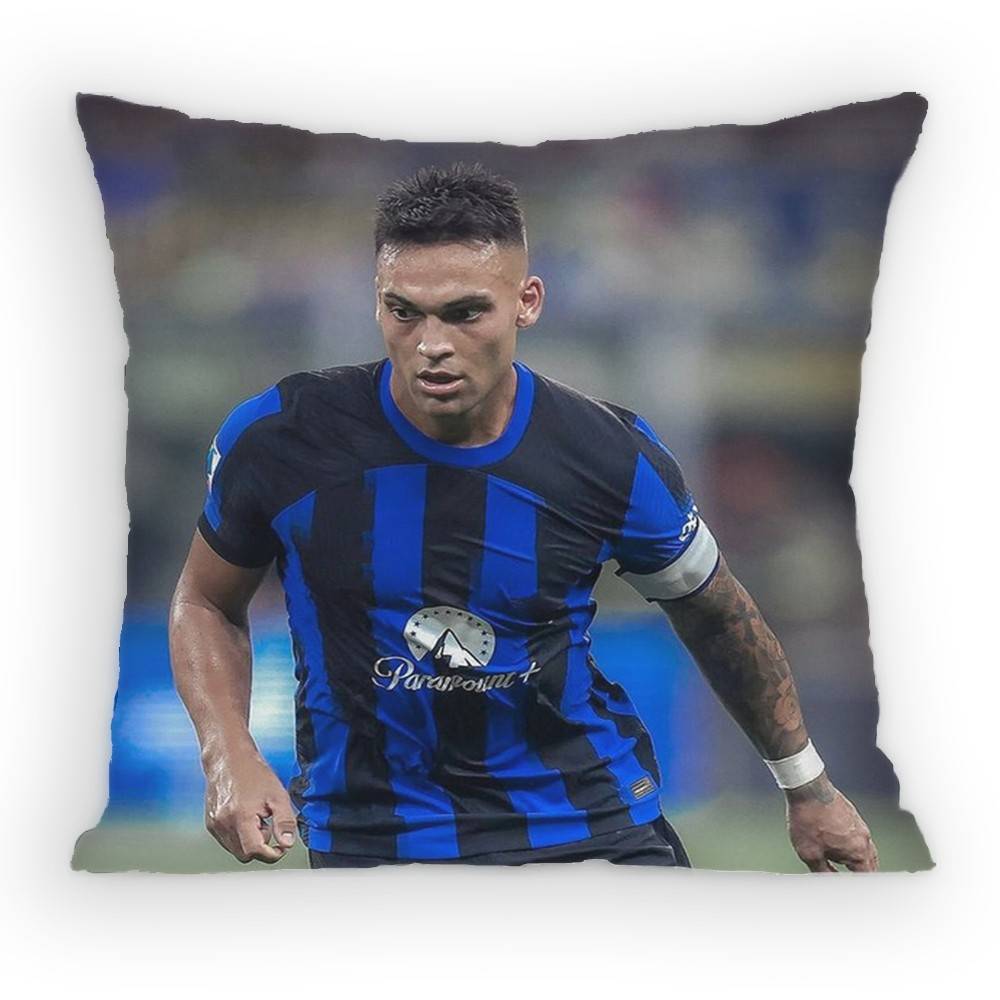 Lautaro Martinez Calciatore Federa per cuscino Federa antiacaro Cerniera invisibile Peluche corto setoso Copricuscino per divano