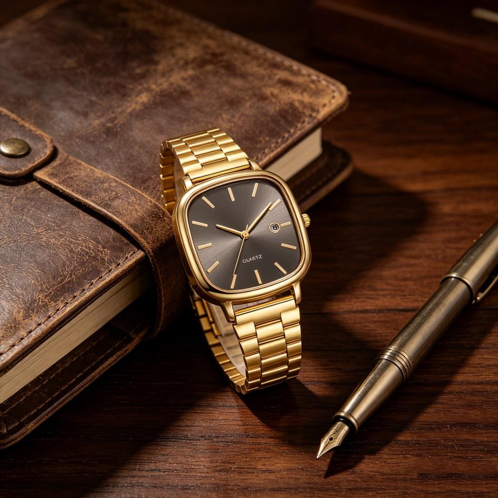 Fashion Square Men Calendar Quartz Watch Simple Men's Wristwatches Business Watches Top Brand Gifts Clock