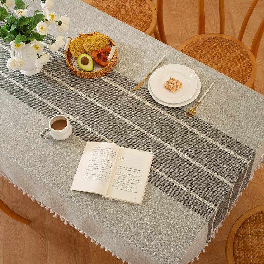 Hot-Selling Ins Wind Tablecloth Cotton And Linen European-Style Fabric Dust-Proof Dining Table Cloth Coffee Table Rectangular Tablecloth Spot