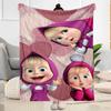 Masha Bear Blanket Ultra-Soft Suitable for Couch Seaside Bedding for All Occasions Stylish Decor Gift for Travel Home Birthdays