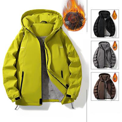 Kapuzenjacke Winter Outdoor Winddicht Wasserdicht Kapuzenjacke Herren Fleece Verdickte Jacke Herren Hong Kong Style Jacke Herren