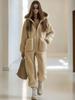 2025 Lambswool Hooded Zipper Jumpsuit: Winter Fashion