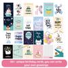 M-Modern-50Pcs Uniqe Birthday Cards With Envelopes And Stickers,Greeting Cards Birthday Cards Pack, Birthday Card Pack For Kids
