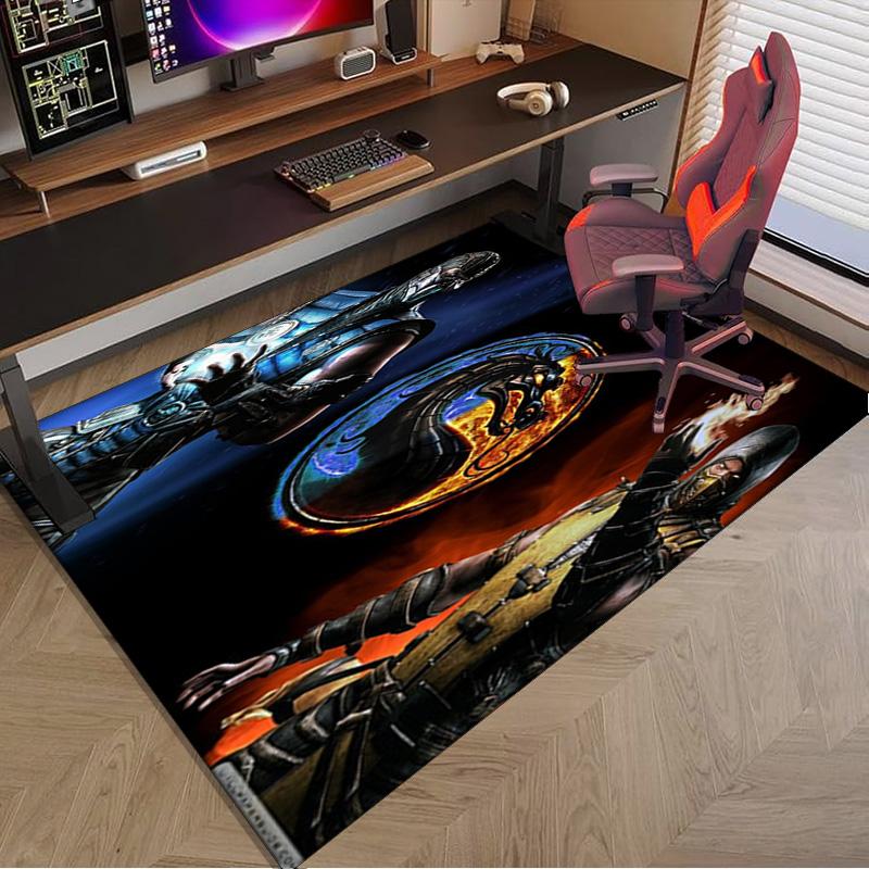Kombat Dragon In Flames Carpet, Chair Rug,Rug for Office Bedroom Living Rooms, Doormat Decor Fan Gift Christmas Gift