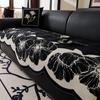 1PC Chenille Sofa Cover for Living Room Black Flower Shaped Sofa Towel Nordic Non Slip Couch Covers L Shaped Sofa Mat Seat Pad