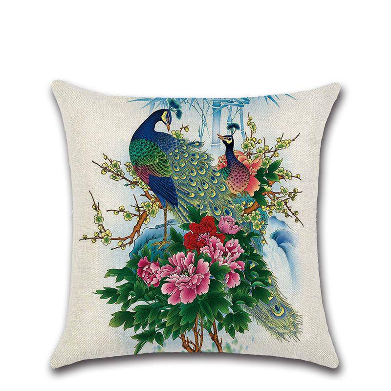 Elegant Peacock Feathers Sofa Bed Car Home Decoration Pillow Case For Stylish Interiors
