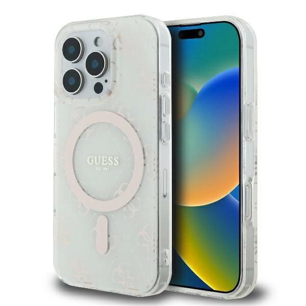 Guess Guhmp16Lh4Dteh Iphone 16 Pro6.3 Biały/White Hardcase Iml 4G Background Magsafe