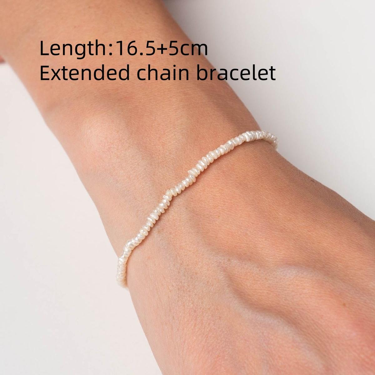 

Vlen Luxury Mini Freshwater Pearl Bracelet for Women Adjustable Chain Elegant Daily & Wedding Jewelry Gift