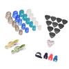 Guitar Accessories Kit Includes 20pcs Silicone Guitar Finger Protectors + 10pcs Guitar Picks + 4pcs Thumb & Finger