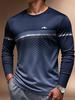 2026 Einfaches Herren-Streifen-Gradient-T-Shirt Herbst Outdoor Mode Langarm-Oberteile Übergroße Langarm-T-Shirts Herrenbekleidung