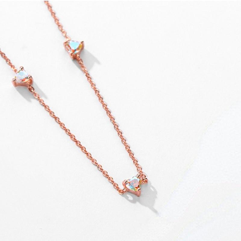 

Танцизное женское ожерелье с подвеской в ​​классическом стиле из стерлингового серебра 925 пробы с цирконом, модный подарок розового золота