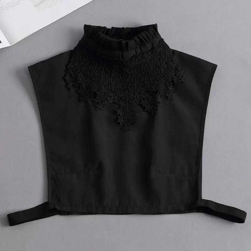 New Fake Collar Shirt Women White Lapel Ruffles Stand False Collar Woman Girls Detachable Collar Lace Removable Half Shirt