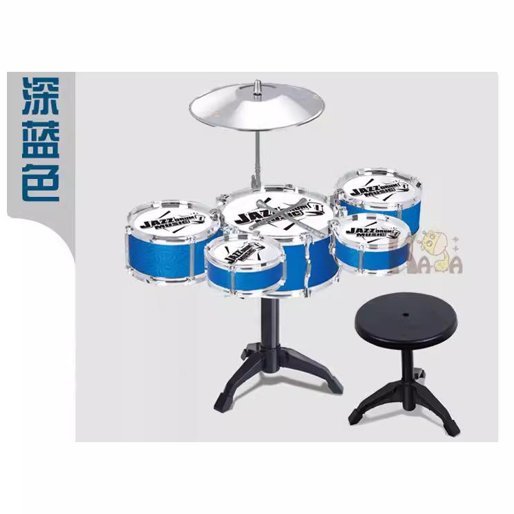 1193 Simulation Large 5 Drum Jazz Drum Stool Baby Children Drum Suit Percussion Toy