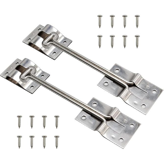 2 Pcs RV T-Style Door Holder 304 Stainless Steel Rv Door Latch Trailer Rv Screen Door Latch 6 Inch Camper Door Latch Trailer Rv Door Holder