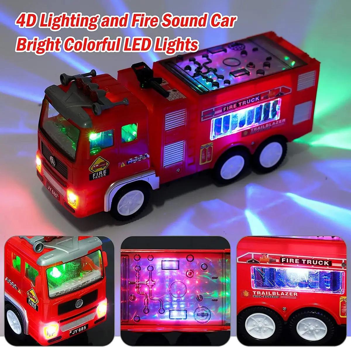 

Fire Truck Toy for Boys Girls Kids with Sound & Light Toddlers Fire Engine Push Toy Car Real Firetruck Siren Sound Birthday Gift