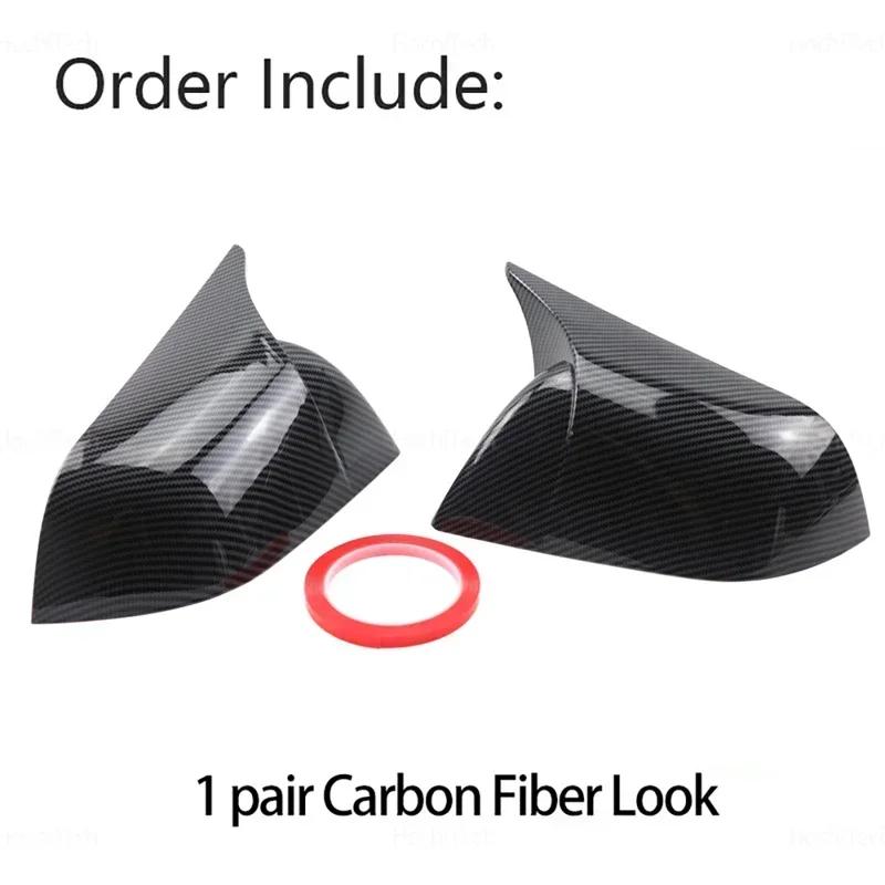 For Tesla Model 3 2017 2018 High quality ABS Carbon Fiber Horned Style Side Rear View Mirror Cover Cap