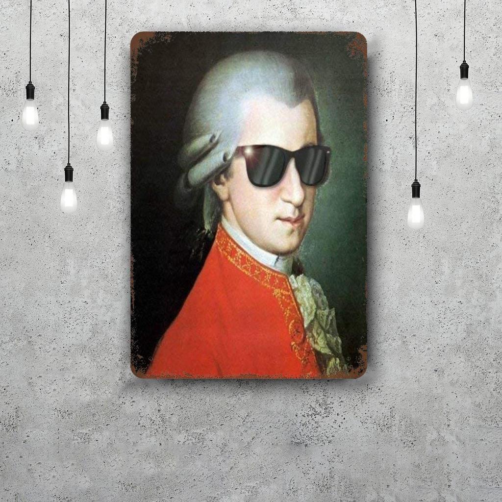 Wolfgang Amadeus Mozart Vintage Metal Tin Signs Posters Decor Retro Metal Plaque Wall Art Decor for Garage Bar