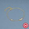 Gold S925 Sterling Silver Simple Wind Diamond Petals Four Petals Daily Matching Women'S Bracelet
