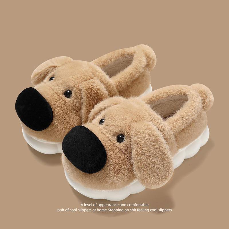 Fashion Winter Warm Cotton Slippers Women Men Platform Shoes Soft Fluffy Plush Thick Sole Slippers Couples Indoor Home Non-slip Slippers