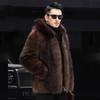 Men's Fur Coat Imitation Mink Coat Men's Short Hooded Casual Fashion Trend Winter Mink Fur Jacket