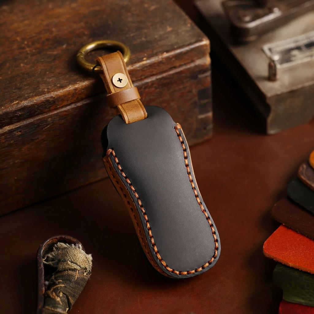 Fob Protector Car Key Case Cover Leather Keychain Holder Accessories for Porsche Cayenne 718 958 Panamera 911 Macan Keyring Bag