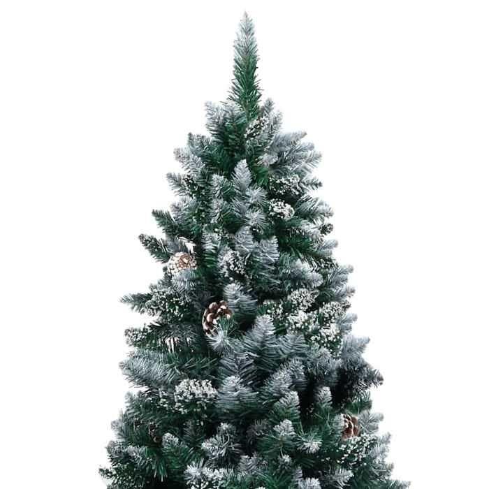 Arbre de Noël artificiel - MAISON EXCLUSIVE - 240 cm - LED USB - Pommes de pin & boules incluses - Base métal