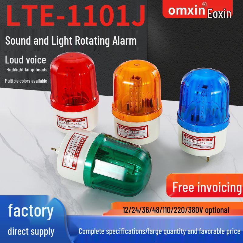 LTE-1101J Magnetic Rotating LED Strobe Alarm Light, Sound & Flash Warning, 24V/220V