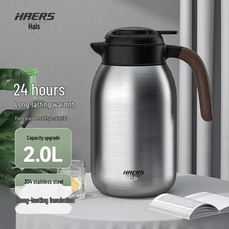HAERS 304 Stainless Steel Large Capacity Insulated Thermos 2000ml